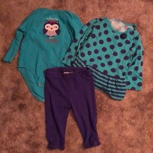 3-piece set of baby girl clothes